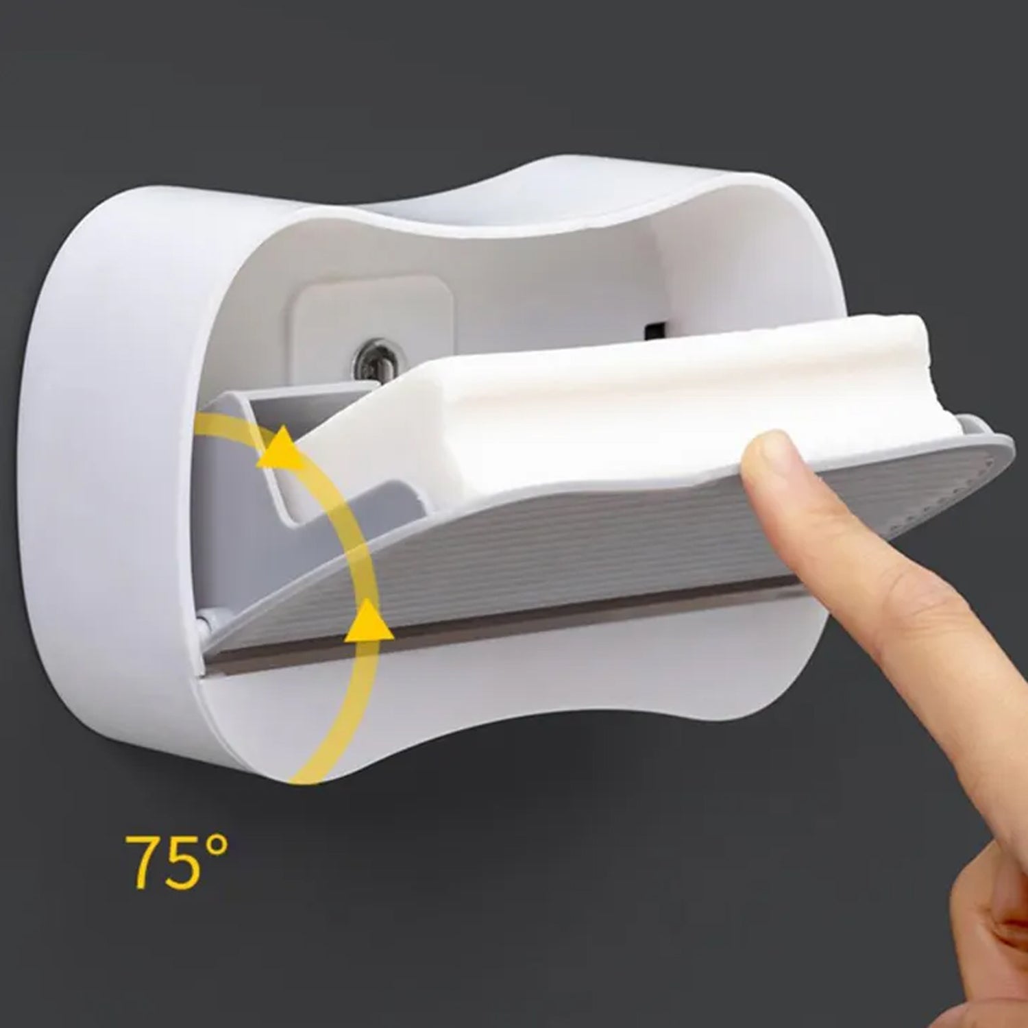 Soap box with waterproof feature and punch-free installation. Soap box with waterproof feature and punch-free installation.